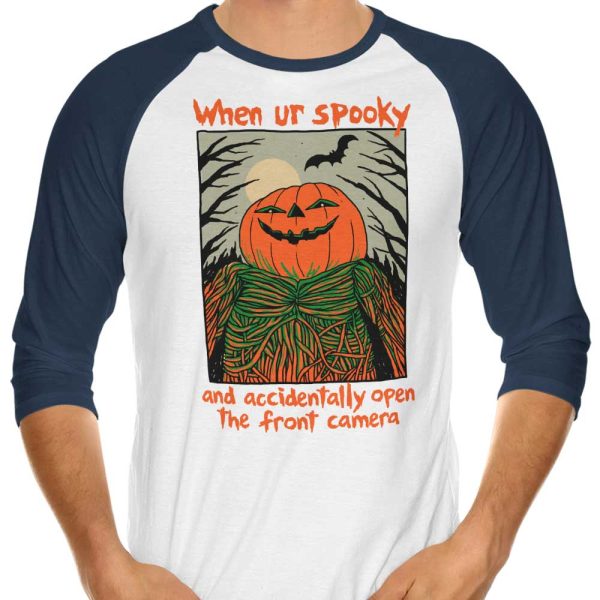 Spooky Selfie - 3 4 Sleeve Raglan T-Shirt Online - Image 3