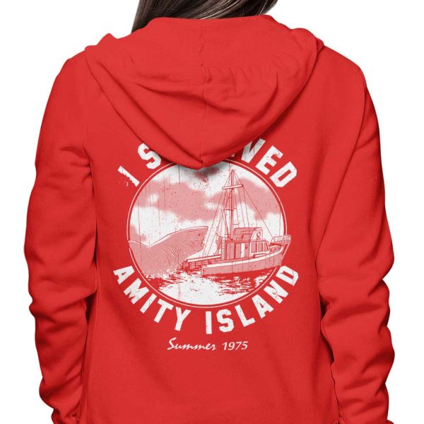 I Survived Amity Island - Hoodie on Sale - Image 4