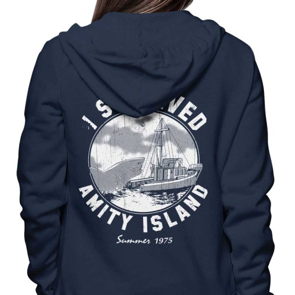 I Survived Amity Island - Hoodie on Sale - Image 3