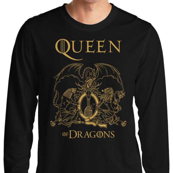 Queen of Dragons - Long Sleeve T-Shirt For Cheap - Image 3