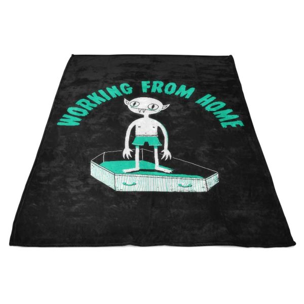 Working from Home - Fleece Blanket For Sale