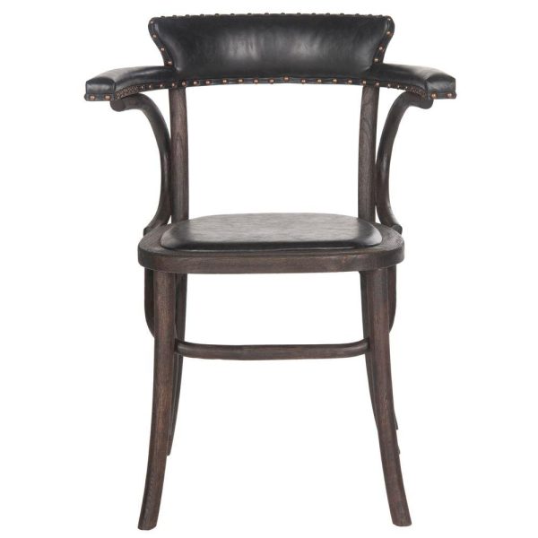 Single Kenny Antique Black Dark Umber Bicast Leather Arm Chair #1335HW Online Hot Sale - Image 3
