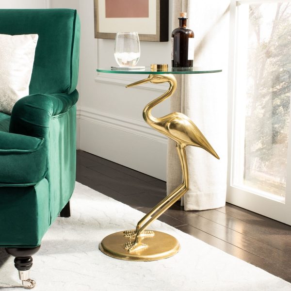 Tori Gold Glass Round End Table (SB292) Online Hot Sale
