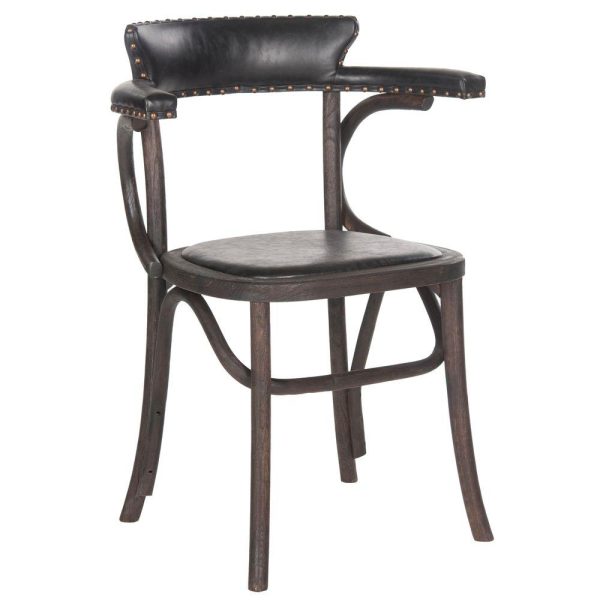 Single Kenny Antique Black Dark Umber Bicast Leather Arm Chair #1335HW Online Hot Sale - Image 2
