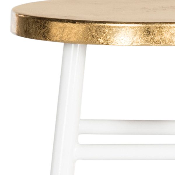 Emery 24 in. Dipped Gold Leaf Counter Stool in White Set of 2 #1332HW - 2 Separate Boxes Online Hot Sale - Image 3