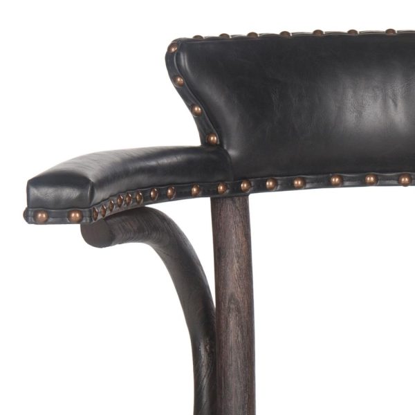 Single Kenny Antique Black Dark Umber Bicast Leather Arm Chair #1335HW Online Hot Sale - Image 5