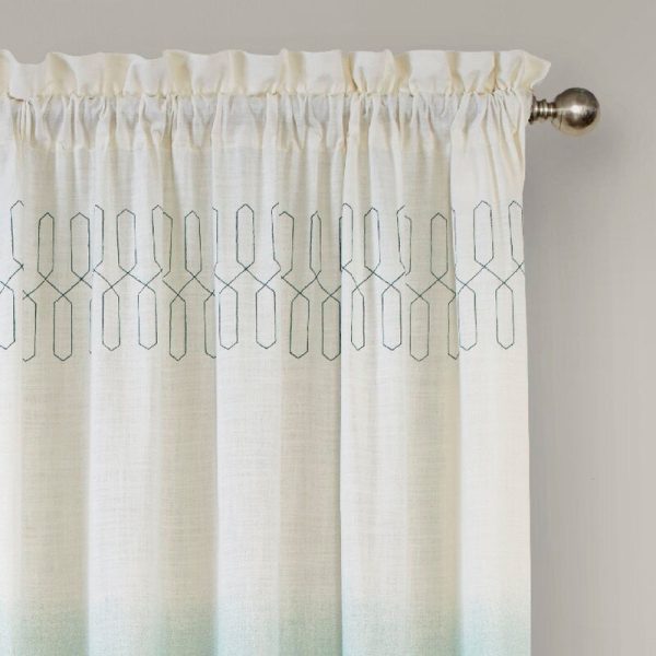 Higbee 100% Cotton Ombre Semi-Sheer Rod Pocket Single Curtain Panel 321 DC Cheap - Image 2