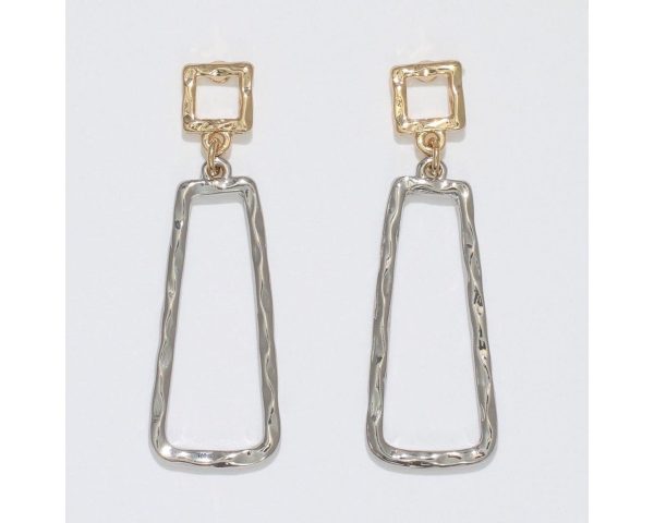 Periwinkle by Barlow : Two-tone open Rectangles - Earrings For Sale