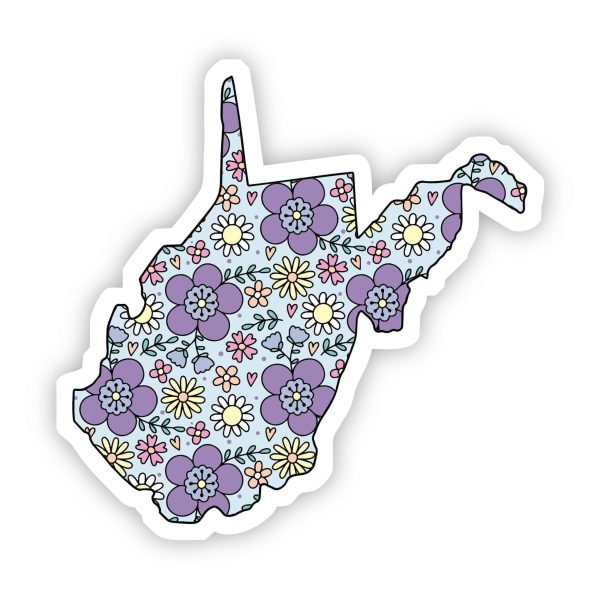 West Virginia Floral Sticker For Sale